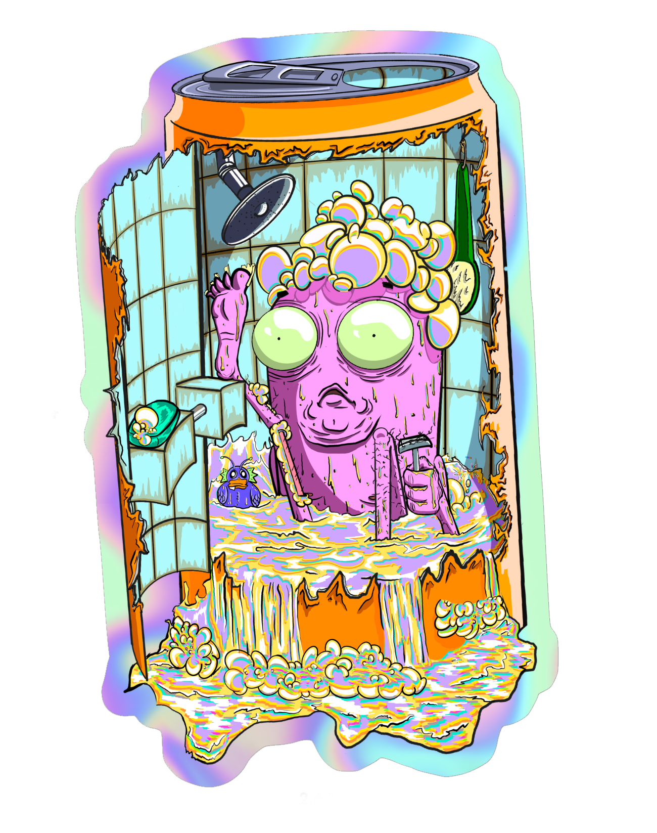 Sticker - Alien Bathwater - 4" Holo